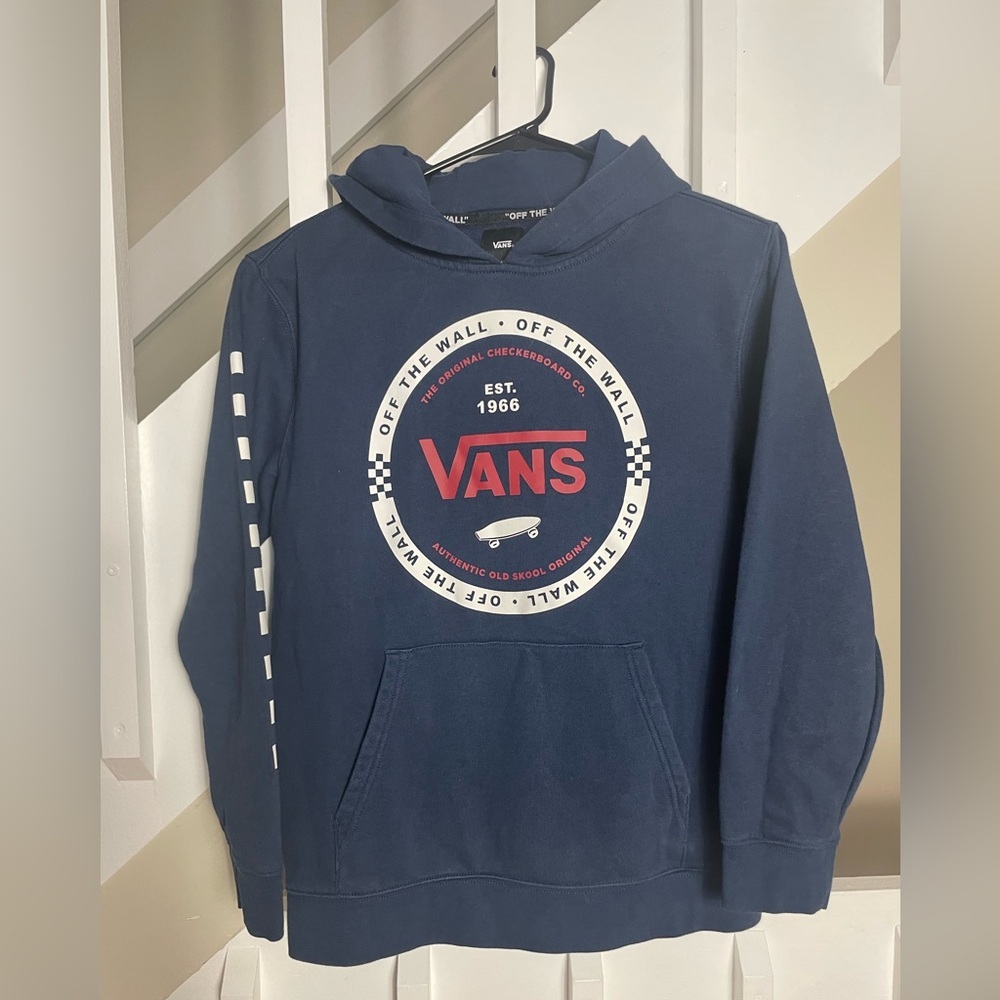 Vans off the wall kids navy blue hoodie size kids XL - Picture 2 of 5